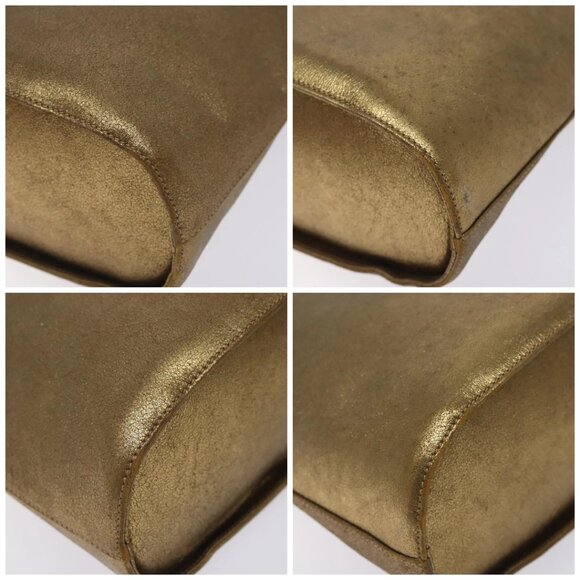 Salvatore Ferragamo Gancini Tote Bag Leather Gold Auth - Picture 16 of 16